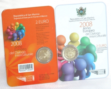 2 Euro Sonderm�nze San Marino 2008 Europ�ischer Dialog