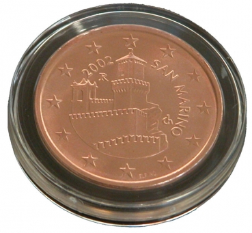 5 Cent San Marino 2002 Erstausgabe in Kapsel