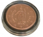 2 Cent San Marino 2002 Erstausgabe in Kapsel